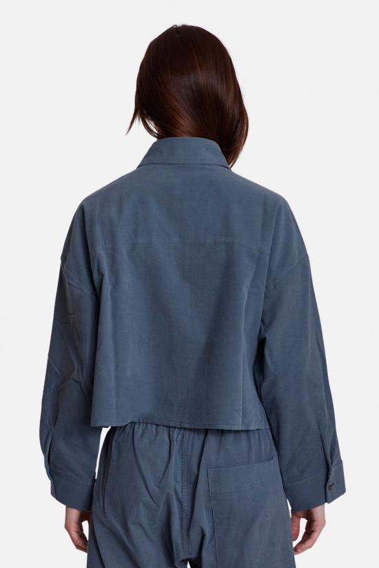  더 타일 클럽 셔츠 타일 클럽 폭시 마이크로 코드 크롭 셔츠 - THE TILE CLUB