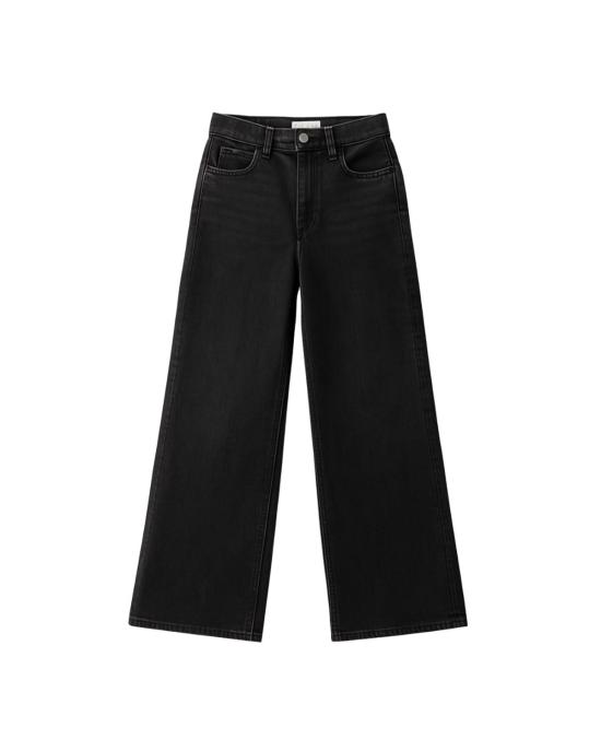  프랭크 앤 에일린 데님 팬츠 프랭크앤에일린 이스트 골웨이 롱 와이드 레그 진 블랙 워시드