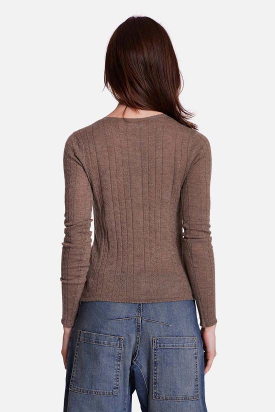  더 타일 클럽 긴팔 티셔츠 타일 클럽 실비아 포인텔 헨리 탑 - THE TILE CLUB