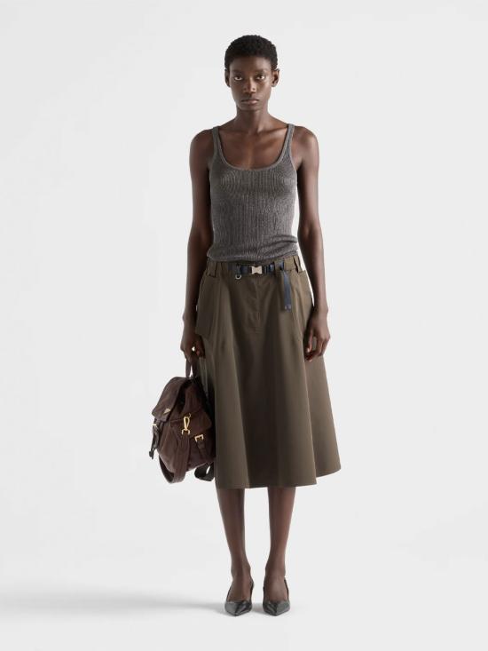 26SS 프라다 미디 스커트 21H025SOOO18UUF0334 green - PRADA