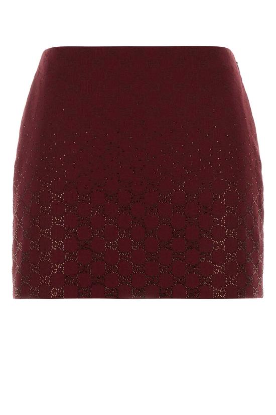 26SS 구찌 숏 스커트 853414ZKU09 6207 BURGUNDY