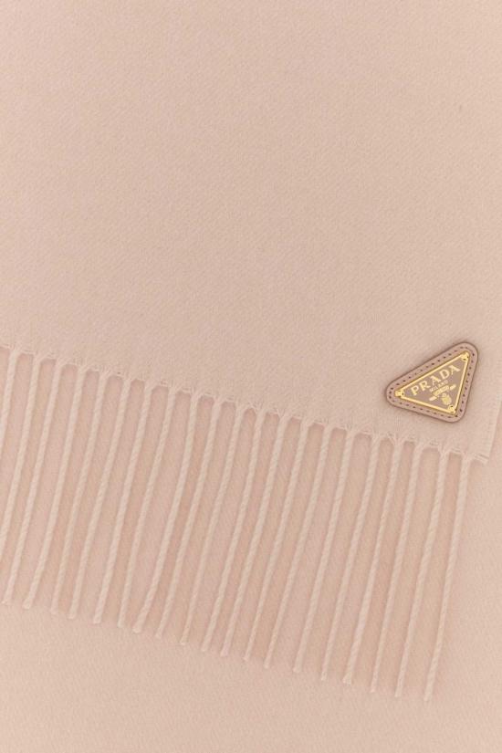 25FW 프라다 삼각 로고 실크 캐시미어 머플러 1FS0652COP F0ORK PINK - PRADA