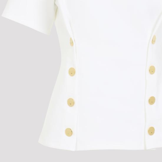 26SS 엘리자베타프랜치 반팔 티셔츠 MA00461E2 270 WHITE - ELISABETTA FRANCHI