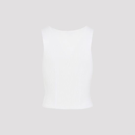 26SS 알라이아 반팔 티셔츠 AA9H1409K141C 054 WHITE - ALAIA