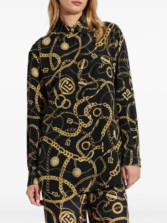 25FW 발망 블라우스 FF1HS435SF00 EAD BLACK - BALMAIN