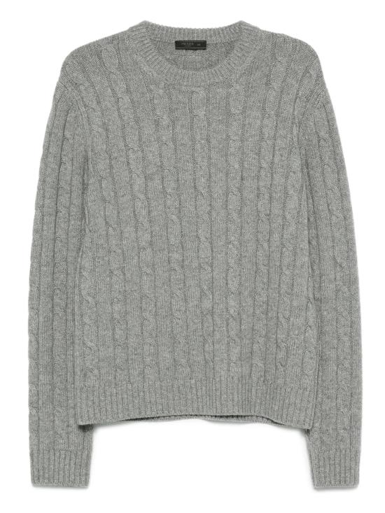 26FW 프라다 캐시미어 크루넥 스웨터 UMF11017T1 F0031 GREY