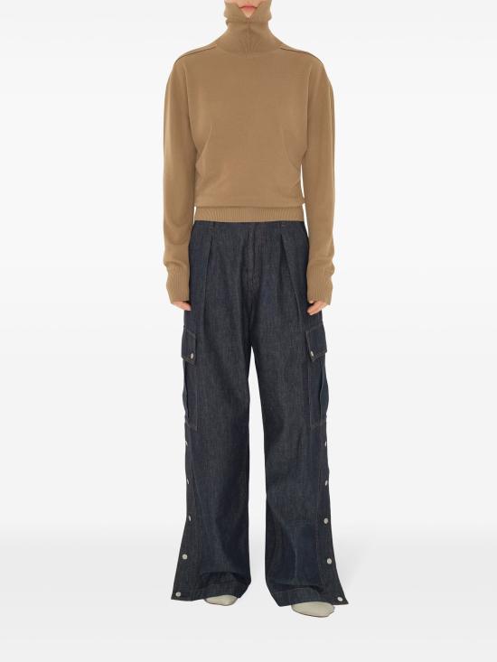 25FW 버버리 스플릿 터틀넥 라인 울 스웨터 8095115 A3743 NUDE NEUTRALS - BURBERRY