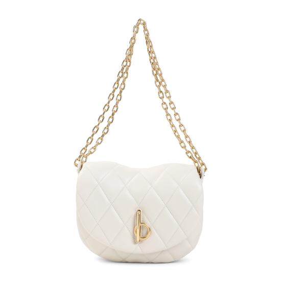 25FW 버버리 호스 퀄티드 크로스백 8104619 B7348 WHITE