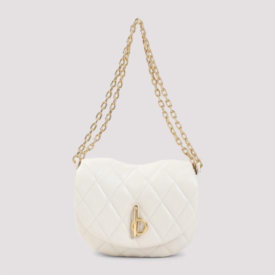 25FW 버버리 호스 퀄티드 크로스백 8104619 B7348 WHITE - BURBERRY