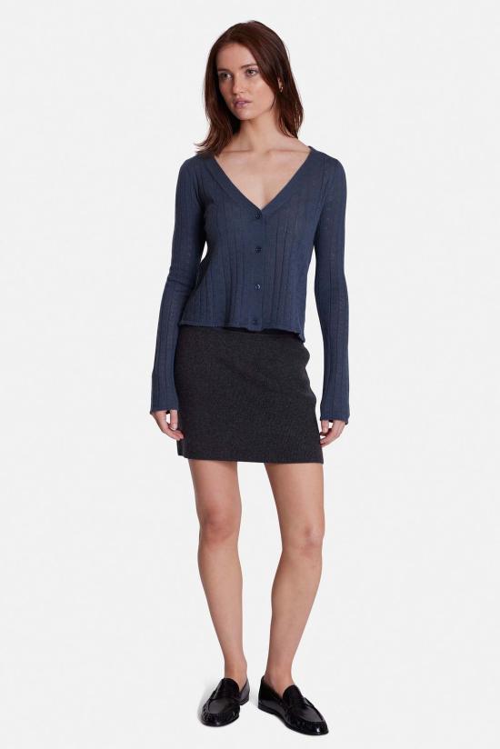  더 타일 클럽 가디건 타일 클럽 클레어 포인트엘 카디건 스페이스 그레이 - THE TILE CLUB