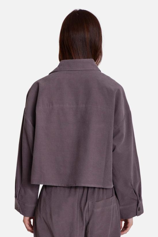  더 타일 클럽 셔츠 타일 클럽 폭시 마이크로 코드 크롭 셔츠 - THE TILE CLUB