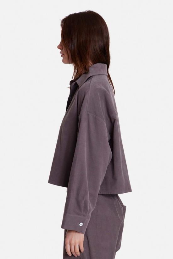  더 타일 클럽 셔츠 타일 클럽 폭시 마이크로 코드 크롭 셔츠 - THE TILE CLUB