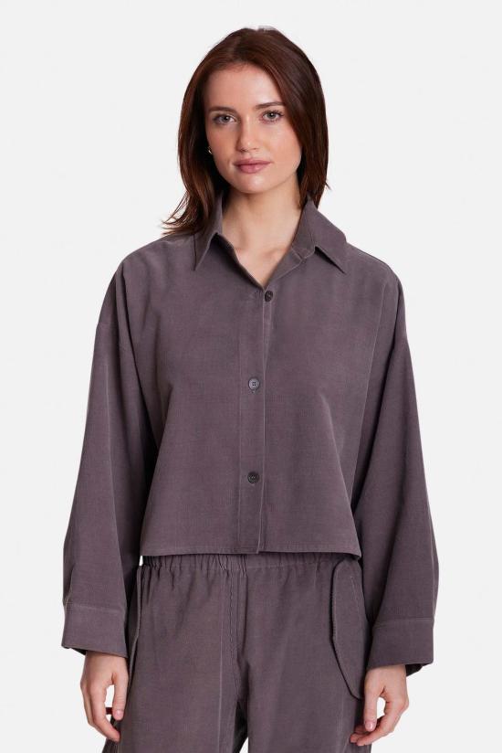  더 타일 클럽 셔츠 타일 클럽 폭시 마이크로 코드 크롭 셔츠