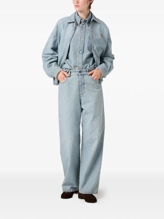 26SS 미우미우 샴브레이 진 GWP394 18JIF0076 Light Blue - MIU MIU