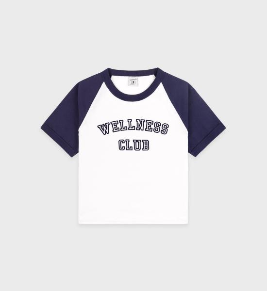  스포티앤리치 반팔 티셔츠 TO084620010WH50 3922 WHITE DARK NAVY DOM