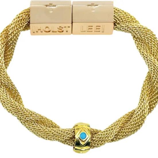  Holst and Lee 팔찌 홀스트 앤 리 트위스트 메시 브레이슬릿 (터쿼이즈 악마의 눈 장식)