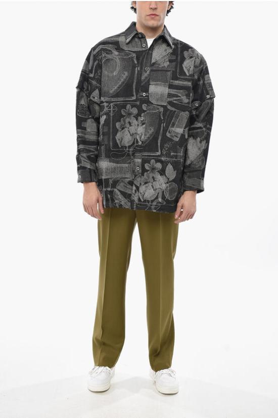  오프화이트 긴팔 셔츠 OMYD056S24DEN0021400 Gray - OFF WHITE