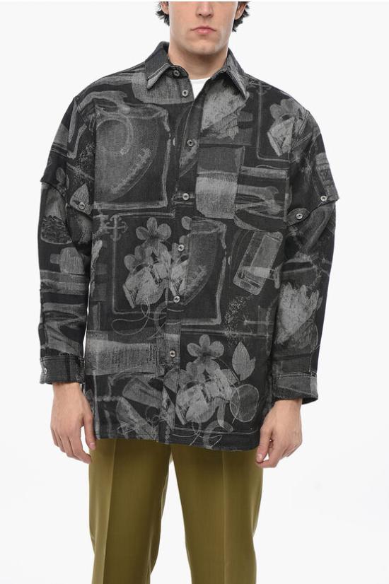  오프화이트 긴팔 셔츠 OMYD056S24DEN0021400 Gray