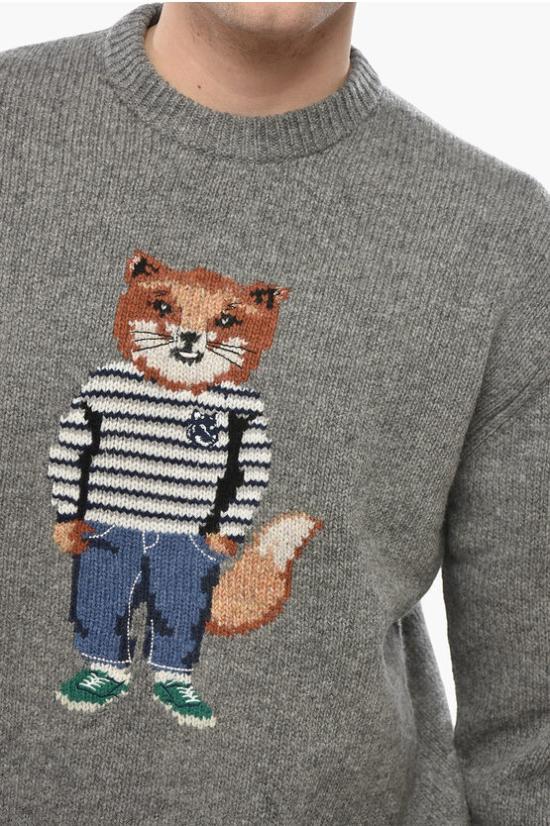  메종키츠네 스웨터 NM00809KH0002 H131 Gray - MAISON KITSUNE