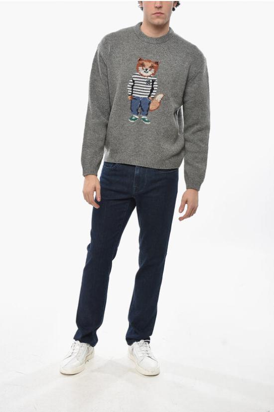  메종키츠네 스웨터 NM00809KH0002 H131 Gray - MAISON KITSUNE