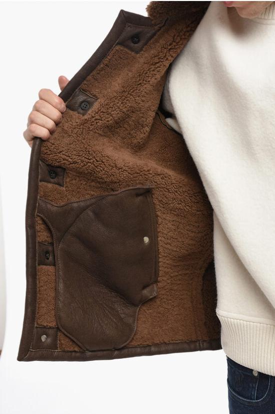  아워레가시 가죽 자켓 M4249AR RUSTIC GRAIN BROWN SHEARLING Brown - OUR LEGACY