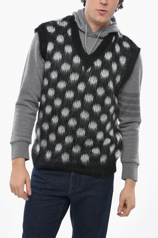  마르니 니트 베스트 CVMG0103Q0 UFU160 DON99 Black White