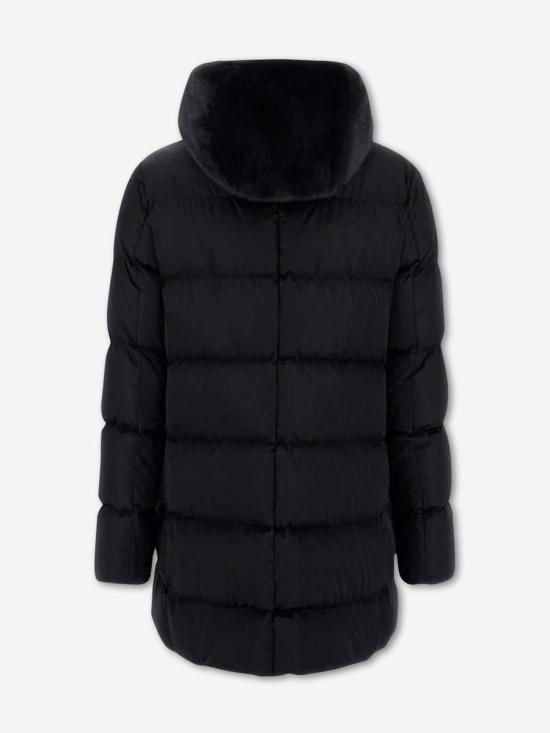 25FW 에르노 새틴 & 뉴 레이디 퍼 A셰이프 다운 자킷 PI001934D12170Z 9300 Black - HERNO