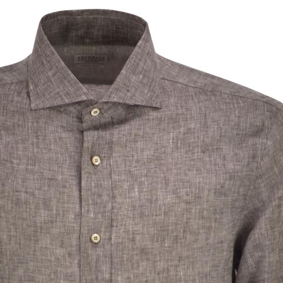 26SS 브루넬로 쿠치넬리 긴팔 셔츠 MM6840627 HAZELNUT - BRUNELLO CUCINELLI