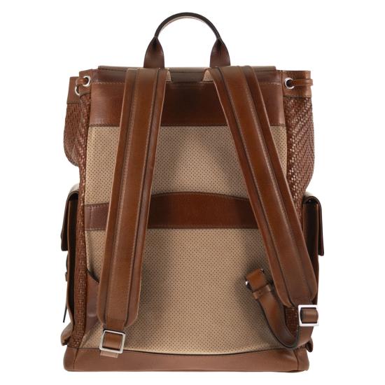 26SS 브루넬로 쿠치넬리 브레이드 카프스킨 & 카우하이드 시티 백팩 MBXOBU356 BROWN - BRUNELLO CUCINELLI