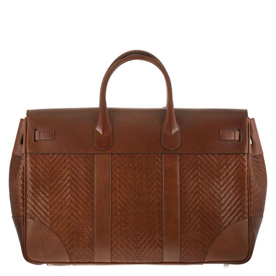 26SS 브루넬로 쿠치넬리 브레이드 카프스킨 & 카우하이드 컨트리 백 MBXOBU071 BROWN - BRUNELLO CUCINELLI