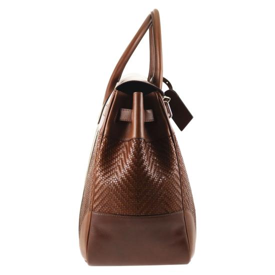 26SS 브루넬로 쿠치넬리 브레이드 카프스킨 & 카우하이드 컨트리 백 MBXOBU071 BROWN - BRUNELLO CUCINELLI