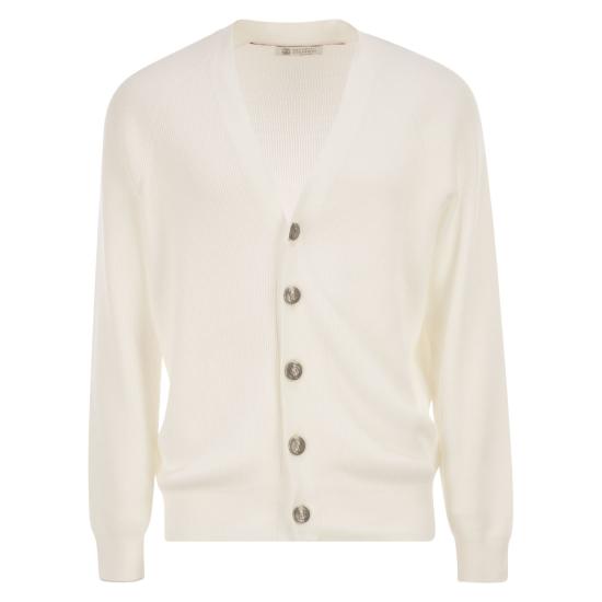 26SS 브루넬로 쿠치넬리 잉글리시 립 가디건 M29400116 WHITE