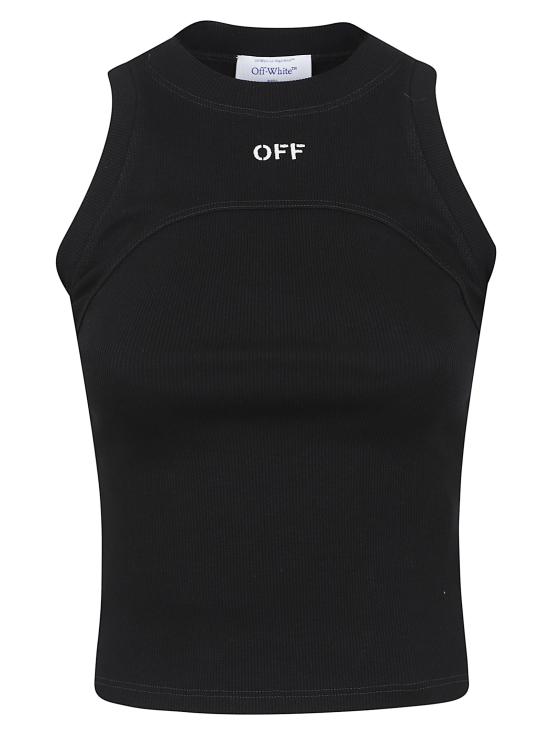 26SS 오프화이트 민소매 티셔츠 OWAD236C99JE R001 1001 BLACK WHITE