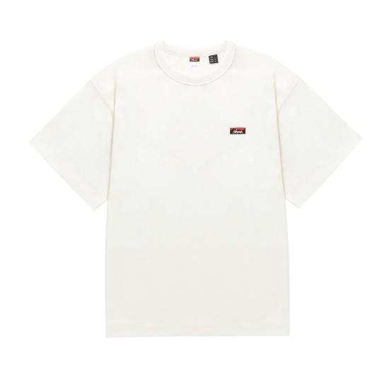 25SS 난가 반팔 티셔츠 ECO HYBRID BOX LOGO EMBROIDERY TEE WHITE DOM