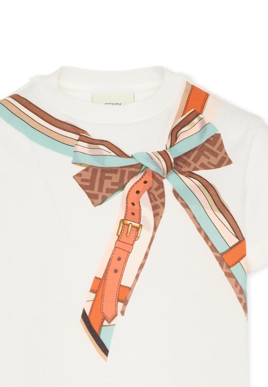 26SS [키즈] 펜디 티셔츠 JFI400 7AJ F0TU9 WHITE - FENDI