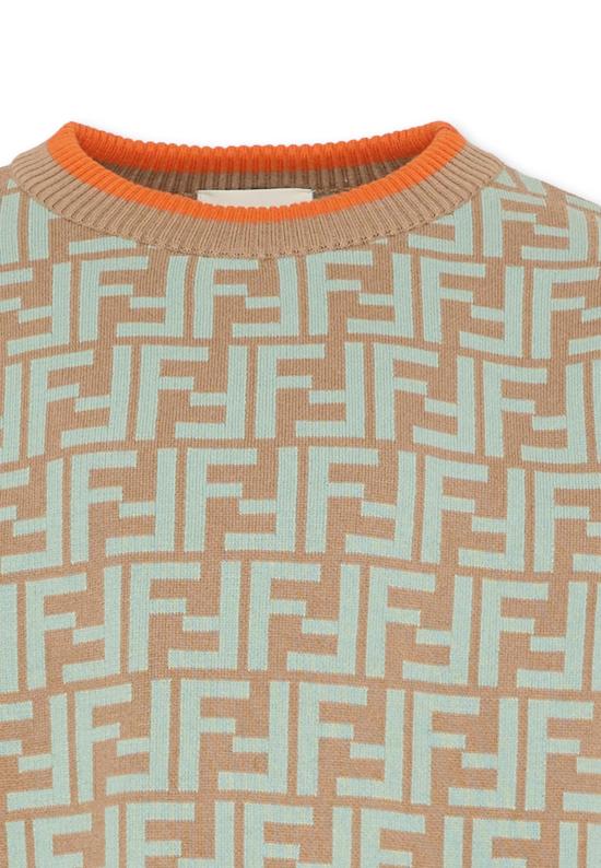 26SS [키즈] 펜디 캐시미어 니트 JUG204 AVVT F1UVJ BROWN - FENDI