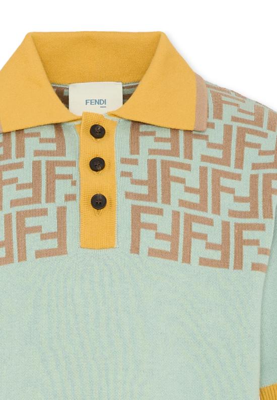 26SS [키즈] 펜디 폴로 셔츠 JMG141 AVVT F1UVI GREEN - FENDI