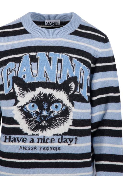 26SS 가니 그래픽 울 니트 A1070266 326 SOFT CHAMBRAY - GANNI