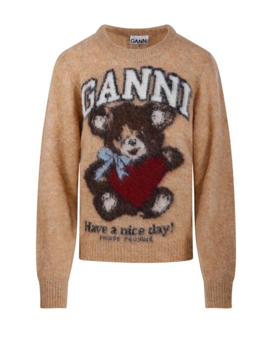 26SS 가니 베어 그래픽 울 니트 A1070091 118 CAMEL