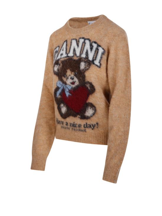 26SS 가니 베어 그래픽 울 니트 A1070091 118 CAMEL - GANNI