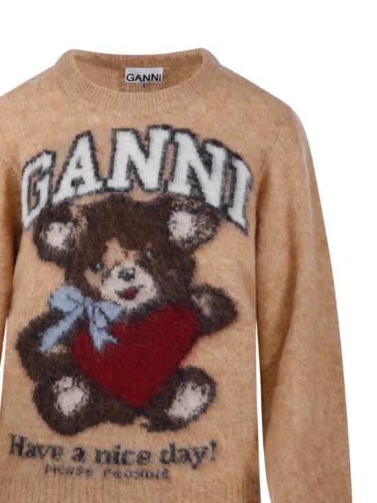 26SS 가니 베어 그래픽 울 니트 A1070091 118 CAMEL - GANNI