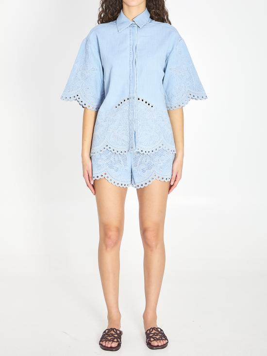 26SS 짐머만 블라우스 7214TRS263 LIGHT BLUE - ZIMMERMANN