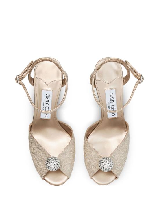 26SS 지미추 힐/펌프스 SACORA 85 EDK LIGHT SOFT GOLD CRYSTAL - JIMMY CHOO