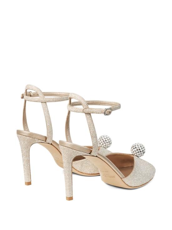 26SS 지미추 힐/펌프스 SACORA 85 EDK LIGHT SOFT GOLD CRYSTAL - JIMMY CHOO