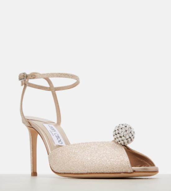 26SS 지미추 힐/펌프스 SACORA 85 EDK LIGHT SOFT GOLD CRYSTAL - JIMMY CHOO