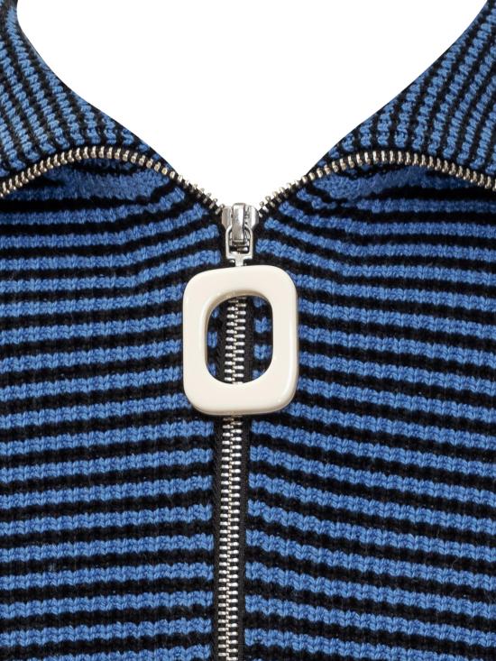 25FW JW앤더슨 집업 니트 KW1285YN0408 843 BLUE BLACK - JW ANDERSON