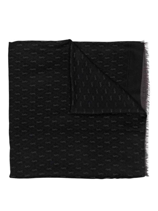 25FW 생로랑 모노그램 스카프 6891473YI741061 Black - SAINT LAURENT