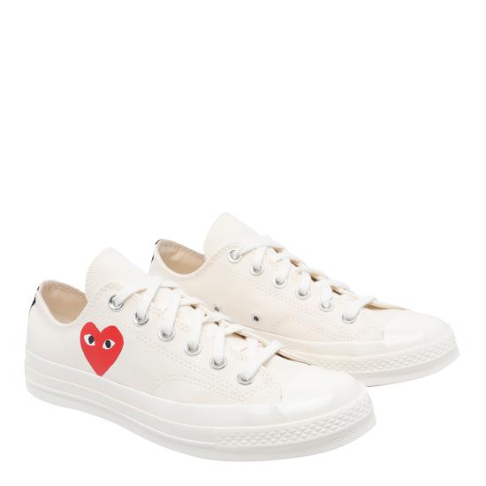 26SS 꼼데가르송 플레이 X 컨버스 스니커즈 K128 White - COMME DES GARCONS PLAY CONVERSE