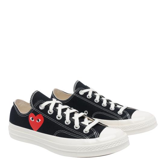 26SS 꼼데가르송 플레이 X 컨버스 스니커즈 K128 Black - COMME DES GARCONS PLAY CONVERSE
