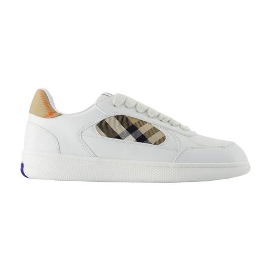 26FW 버버리 레더 체크 테라스 스니커즈 8108649 A1464 white